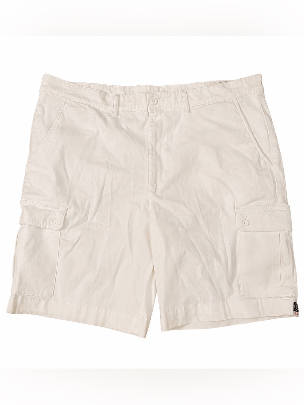 NWT St. John’s Bay Men’s White Cargo Shorts Size 44 Comfort Stretch 10” Inseam